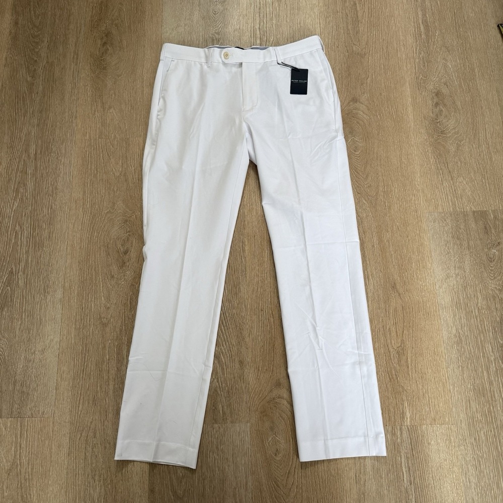 Peter Millar Crown Crafted Surge Performance Trousers 5 Pocket Pants White 34x32